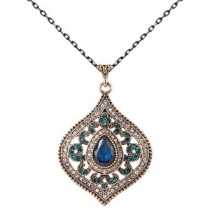 ❗ONLY 4 LEFT❗Vintage Blue Crystal Pendant Necklace
